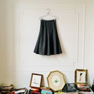 MIDI GRAY WOOL SKIRT